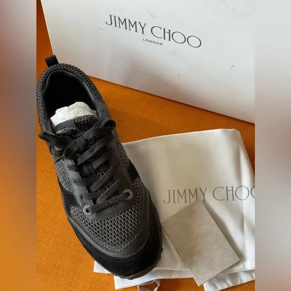 JIMMY CHOO UNISEX BLACK SNEAKERS with some sparkle - Main Image